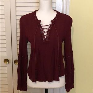 Burgundy Boho Lost & Wander Blouse